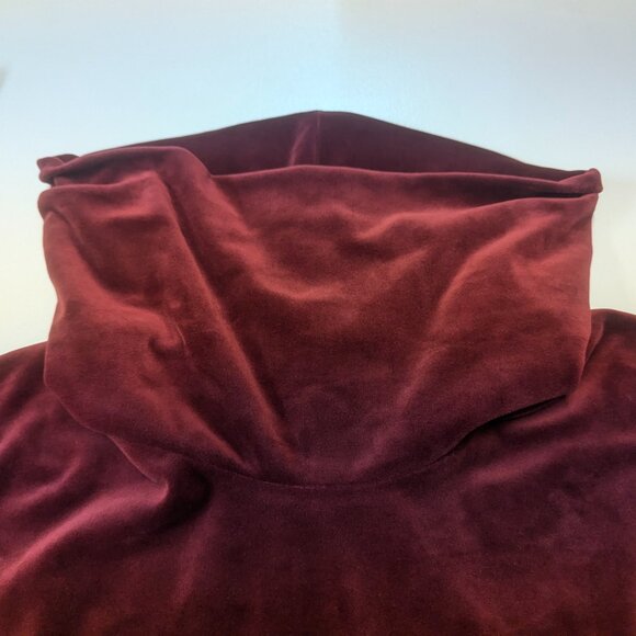 Lou & Grey for Loft Maroon Velour Cowlneck Size XS - Picture 3 of 10
